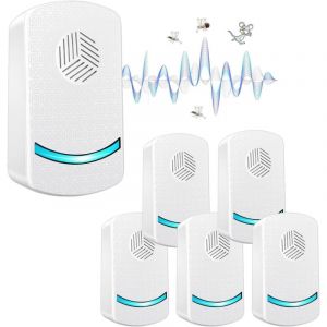 6 pcs Repulsif Ultrason Souris Anti-Rongeurs Insectes,Ultrason Anti Moustique Ultrason Souris et Rats, Insectes R&eacute;pulsif &Eacute;lectronique Anti Souris,