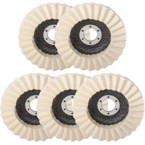 ZVD - 5 Pcs Disque de Polissage en Feutre de Laine, 125mm x 22,2 mm Disque Polissage Feutre, Disque Lamelle Feutre, pour Polissage Verre, M&eacute;tal