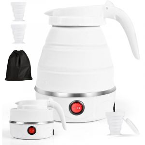 Bouilloire pliable 0,6 L Avec 2 gobelets pliables, Bouilloire portable de Camping, Mini Bouilloire de Voyage, Mini bouilloire &eacute;lectrique en silicone