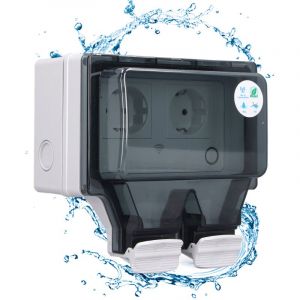 Sjlerst - Prise électrique extérieure étanche IP66 à clapet Wifi prise intelligente Type 86 SNW-2SR Etanche Murale avec Couvercle de Protection 16A