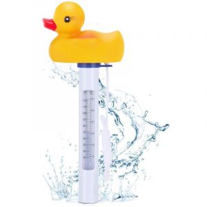 Thermom&egrave;tre de piscine flottant, Thermom&egrave;tre Flottant avec Ficelle, Thermom&egrave;tre &agrave; eau de Style Canard pour Piscines Ext&eacute;rieures et Int&eacute;rieures, Bains