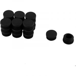20pcs Bouchon Pied de Chasie Embout Capuchon Jambe Tube Insert Table Meuble Protection Plastique Noir Rond 22mm diam&egrave;tre