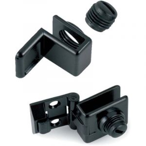 Poign&eacute;e Zamac Cristal Noir - Charni&egrave;res et poign&eacute;e pour portes en verre Fixation lat&eacute;rale