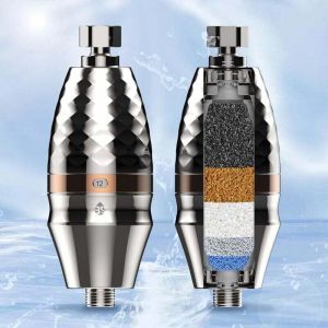 Filtre de douche avec rappel de temps, filtre de douche avec vitamine C pour eau dure, filtre anti-calcaire pour éliminer le chlore et les métaux