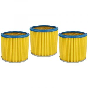3x filtre pliss&eacute; compatible avec Parkside pnts 30/4(E/S), 30/6(E/S), 1300 (A1), 30/6, 30/6 s, 30/6 de, 30/5 aspirateur - bleu / jaune - Vhbw