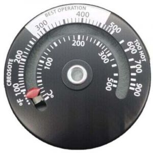 Thermom&egrave;tre Thermom&egrave;tre Magn&eacute;tique pour Po&ecirc;le &agrave; Bois Chemin&eacute;e Souffleur Thermom&egrave;tre avec Sonde Maison Haute Sensibilit&eacute; Grill Thermom&egrave;tre Noir