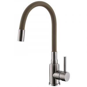 Alveus - Mintas - Mitigeur d'évier avec bec flexible, inox brossé / beige 1144429