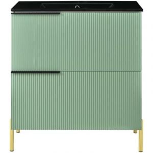 Meuble vasque de salle de bain avec lavabo en c&eacute;ramique, meuble vasque simple avec tiroirs en MDF, organisateur de salle de bain sur pied avec