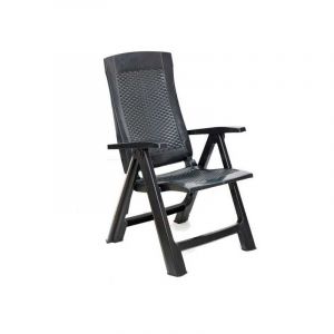 Fauteuil pliant en rotin anthracite doré Progarden