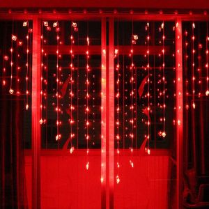 Guirlande lumineuse LED Love Lights, guirlande lumineuse d'anniversaire, guirlande lumineuse en forme de c&oelig;ur, rideau lumineux, d&eacute;coration lumineuse