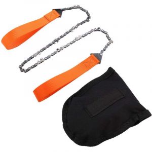 Tron&ccedil;onneuse manuelle Longue Cha&icirc;ne Compact Pliante Main Scie &Agrave; Cha&icirc;ne Portable Camping Survival Gear pour Wood Cutting Camping Gear