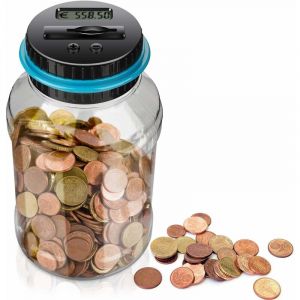 Ensoleille - Tirelire compteur tirelire avec écran lcd, tirelire automatique en verre grande capacité, tirelire numérique, Ensoleillé