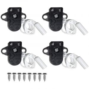 4 Pack Mini Interrupteur &agrave; Tirette Lnterrupteur &agrave; Tirette Avec Enclenchement Marche-arr&ecirc;t Manuel - 2 A, 250 V CA/Noir