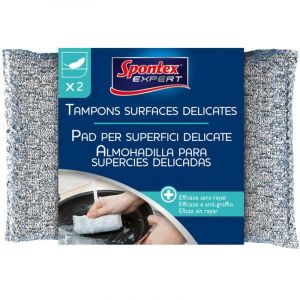 Spontex Expert - Tampon à récurer vitrocéramique fibre abrasive x 2