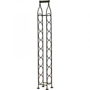 Porte-verre &agrave; vin Porte-bouteille de vin en fer forg&eacute; Cave &agrave; vin 106x15 cm Pr&eacute;sentoir &agrave; vin au sol pour 8 bouteilles Caviste