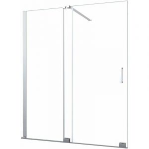 Paroi de douche 8 mm &agrave; porte coulissante r&eacute;versible, hauteur 200 Cm.130 r&eacute;glable 126-130 cm