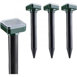 Lot de 4 r&eacute;pulsifs &agrave; taupes &agrave; &eacute;nergie solaire - Pi&egrave;ge &agrave; campagnols - R&eacute;pulsif &agrave; gopher - R&eacute;pulsif &agrave; campagnols pour l'ext&eacute;rieur - R&eacute;pulsif &agrave; insectes