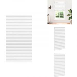 Vidaxl - Store z&egrave;bre blanc 120x200 cm largeur du tissu 125,9cm polyester - Store Z&eacute;br&eacute; - Stores Z&eacute;br&eacute;s - Store &agrave; Enrouleur Z&eacute;br&eacute; - Double Store &agrave;