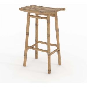 Tabouret de bar ext&eacute;rieur en bambou 74 cm - Vadella