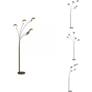 Lampadaire 200 cm 5 x E14 Argenté - Lampadaire Moderne - Lampadaire Ajustable - Lampadaire Arc - Éclairage Intérieur - Luminaire Salon