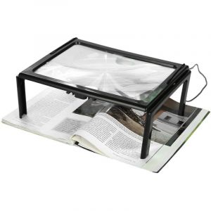 Loupe LED journal pliable ultra mince A4 pleine page loupe loupe lecture loupe loupe avec 3x 4 ampoules LED pour la lecture pour le tricot