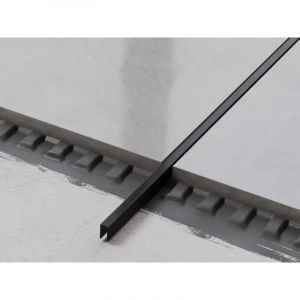 Ilcom - Profilé u de connexion rectifié en acier inoxydable pour carrelage 0.5cm x 270cm - Noir satiné