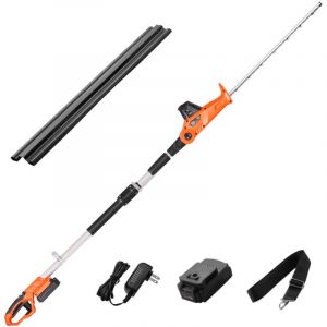 Mophorn - Taille-haie Électrique sans fil sur Perche Extensible 1,9-2,4 m 20 v Batterie 2 a, avec Lame 510 mm, 5 Angles Réglables 30°-150°, pour