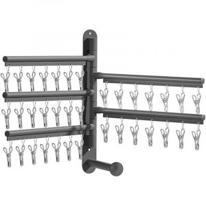 S&eacute;choir mural &agrave; chaussettes avec 35 pinces, coupe-vent, pour chaussettes, sous-v&ecirc;tements, soutiens-gorge, v&ecirc;tements de b&eacute;b&eacute; et gants.