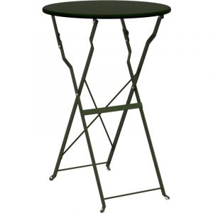 Table Bistrot Pliable Vert Foncé Ø50x71 cm Acier Revêtu Vidaxl