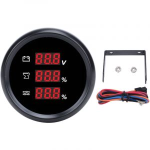 Compteur de Tension de Niveau d'eau d'&eacute;gout 9 &agrave; 32VDC 52mm, Compteur de Tension de Niveau d'eau d'&eacute;gout Num&eacute;rique pour Camping-car (Cadran noir