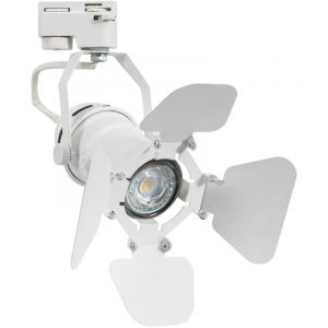 Spot &agrave; Douille sur Rail Triphas&eacute; Cinema Kurangna pour Ampoule GU10 Blanc