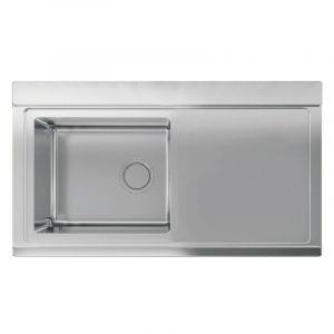 Evier encastr&eacute; 1 cuve et &eacute;gouttoir droit 90x50 inox bross&eacute; - Smeg LRX901D