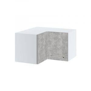 Meuble d'angle haut SLIM de cuisine Bellissi Beton Naturel 2 portes L 60/60 cm - Porte avec poign&eacute;e apparente Grey