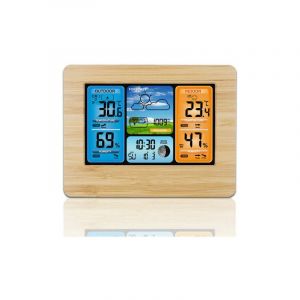Station Météo sans Fil Station Météo à Prévision Numérique des Couleurs avec Alerte et Température/Humidité/Baromètre/Alarme/Horloge Lunaire/Météo