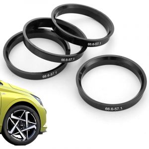 4 Pi&egrave;ces Bagues De Centrage 66,6 &Agrave; 57,1,Moyeu Roue Auto Bague De Centrage,Bague De Centrage Jante En Plastique Noir,Moyeu De Roue,R&eacute;duction Des