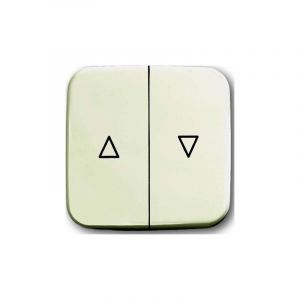 Busch-Jaeger 2504-212 Plaque De Recouvrement, Interrupteur Bouton-Poussoir De Jalousie, Blanc Cr&egrave;me, Duro 2000 Si