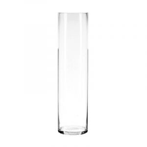 Atmosphera &ndash; Vase cylindrique en verre 60cm &ndash; Transparent &ndash; Diam&egrave;tre 15cm &ndash; &Eacute;l&eacute;gant accessoire de d&eacute;coration moderne