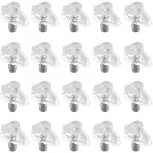 CCYKXA 20 supports d'étagèresupports d'étagère en plastique transparent de 5 mm pour meublesClou de séparation de garde-robe support de planche en