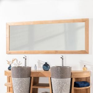 Grand miroir rectangle en teck massif 180 x 70 cm
