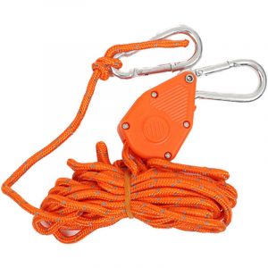 Corde de Tente R&eacute;fl&eacute;chissante,4 Pi&egrave;ces Corde Tente Camping avec Tendeur Tente,Corde &agrave; Cliquet R&eacute;glable 4mm4m Corde Nylon Tendeur de Corde pour Le