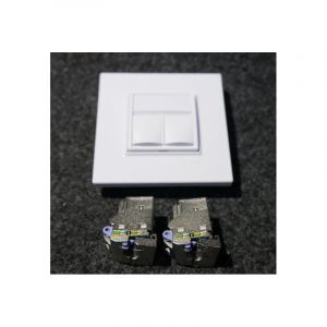 Schneider Electric - Prise double RJ45 CAT6 ftp blanc polaire p-e complet avec support et plaque s-one altira schneider
