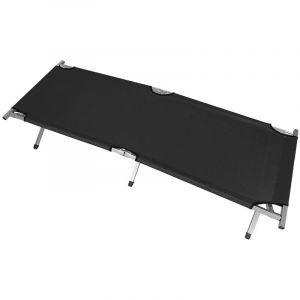 Haloyo - Lit de camp pliant en aluminium, Ultra l&eacute;ger Compact Solide et Durable,190 x 62 x 42 cm,noir