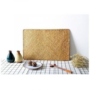 Lot de 6 Set de Table en Osier, 45 x 30 cm, Set de Table Rectangulaires en Rotin, Sets de Table en Jonc de Mer Naturel pour D&icirc;ner/Table Basse