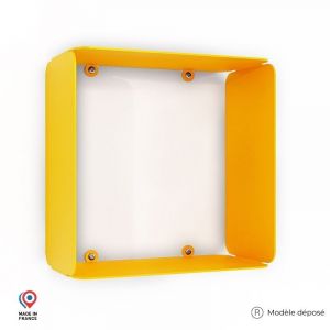 Déco-gem - Etagère murale cube deco-gem, acier finition époxy jaune. L.30 x H.30 x P.15 cm