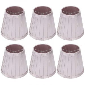 6 Pi&egrave;ces Chambre Abat-Jour Lustre Moderne Abat-Jour en Tissu &eacute;clairage &agrave; la Maison Lampe de Bureau Rose Violet