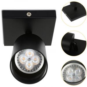 Tolletour - Spot de plafond pivotante tournante GU10 métal lustre plafond Plafonnier led noir Lampe à 1 flammes