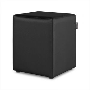 Happers - Pouf Cube Similicuir Noir pack 2 unités Noir - Noir