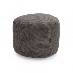 Loft 25 - Pouf pour salon, Pouf rond d'intérieur en velours côtelé pour repose-jambes, Pouf ergonomique 30x44 cm pour adultes et enfants, Pouf