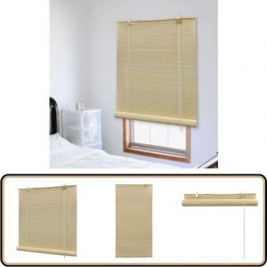 Vidaxl - Store roulant en bambou 80x220 cm Naturel - Stores V&eacute;nitiens - Rideaux En Bambou - D&eacute;coration Int&eacute;rieure - Intimit&eacute; - Filtre Lumi&egrave;re
