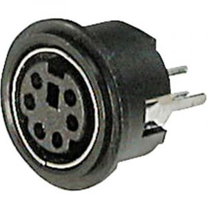 Mini din embase femelle, verticale Assmann wsw A-DIO-TOP/04 Nombre de p&ocirc;les: 4 noir 1 pc(s) D26206